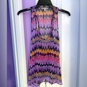💕2 for $20 sale💕 Collective Concepts Zig Zag Patterned Racerback Tank Top